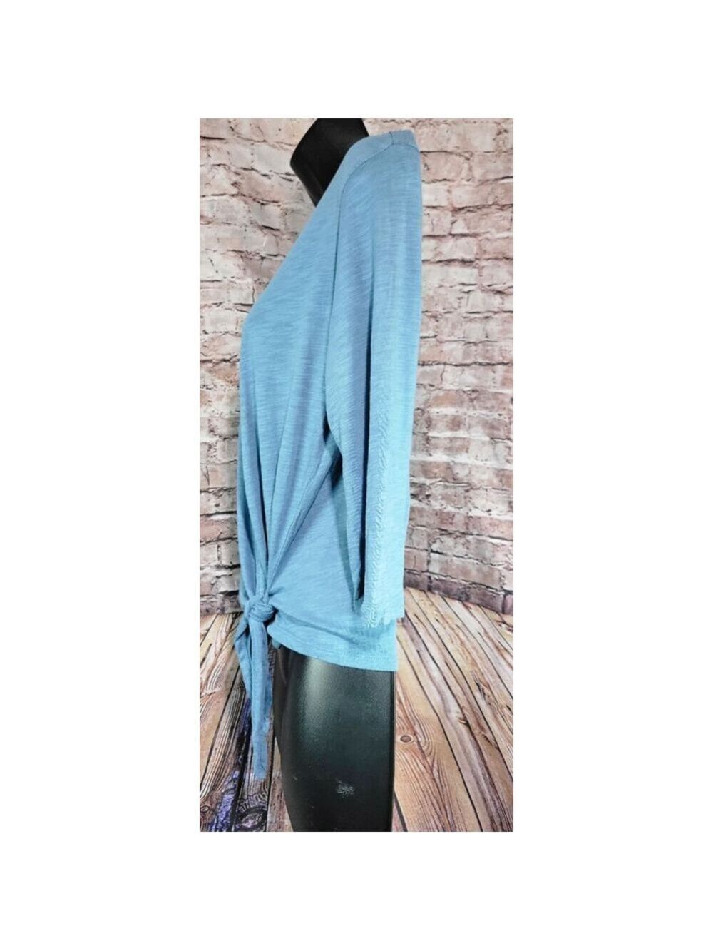Eddie Bauer Blue Three Quarter Sleeve Top Women's Small Petite - Picture 4 of 8